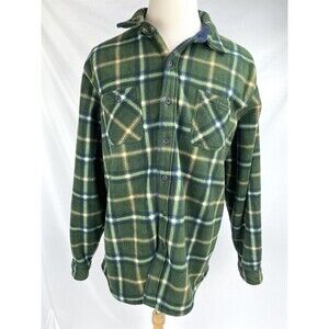 Anchorage Expedition Shacket Men XXL Green Fleece Flannel Shirt Button Down